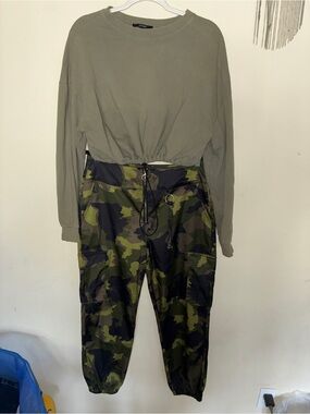 wild fable Olive Green Camo Cargo Joggers